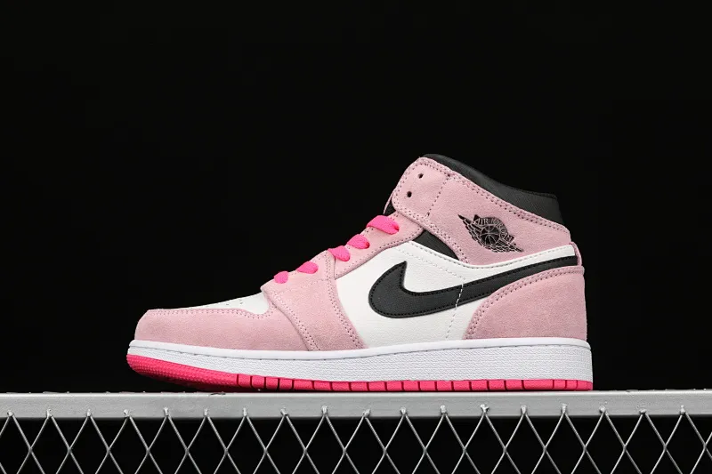 All Categories Air Jordan Jordan Series Basketball Shoes Air Jordan 1 Mid Air Jordan 1 Mid AJ1 Women's 7-hole Dirty Pink Suede Mid Toe 852542-801